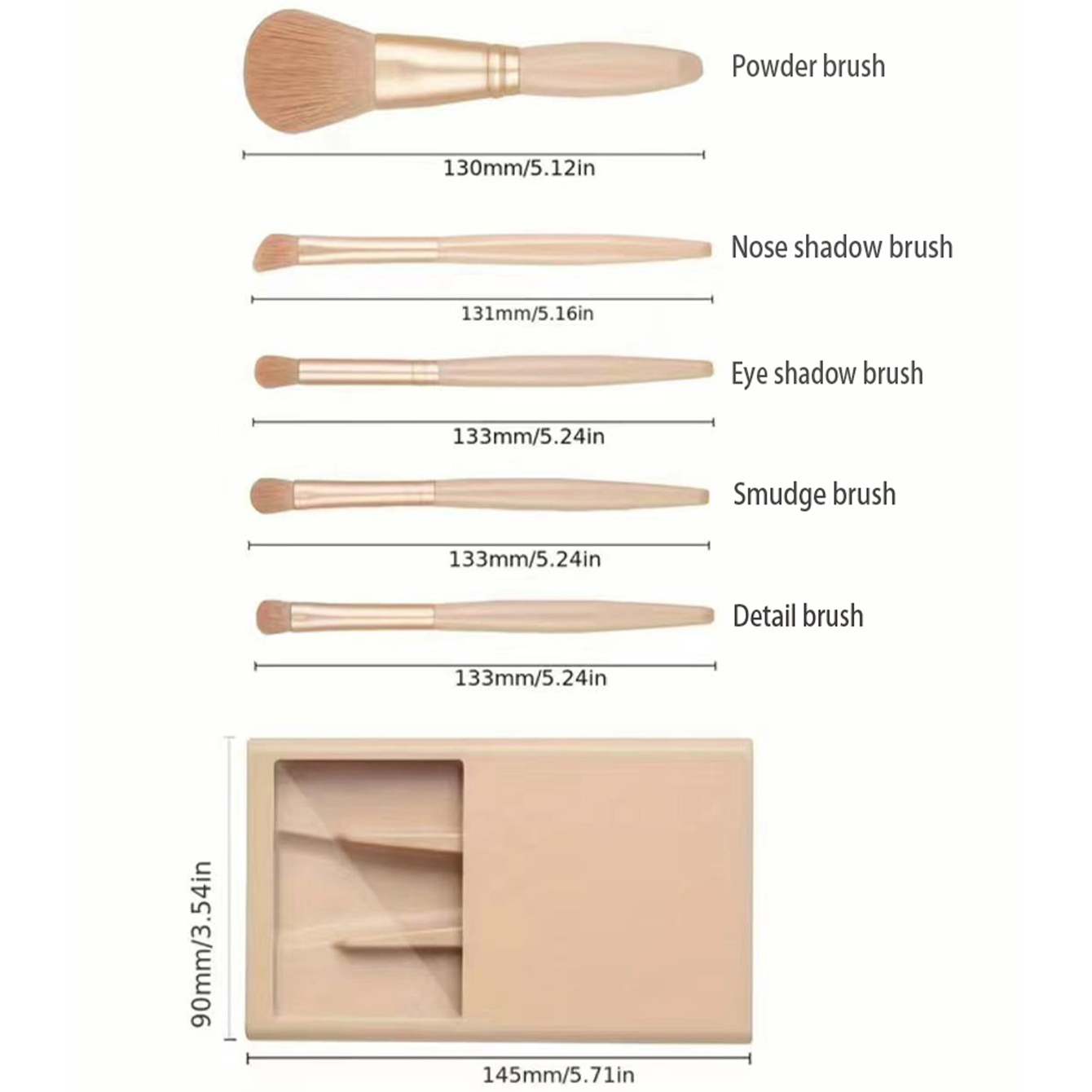 5pcs Cosmetic Brush Kit With M - Writing Tools recension och pris